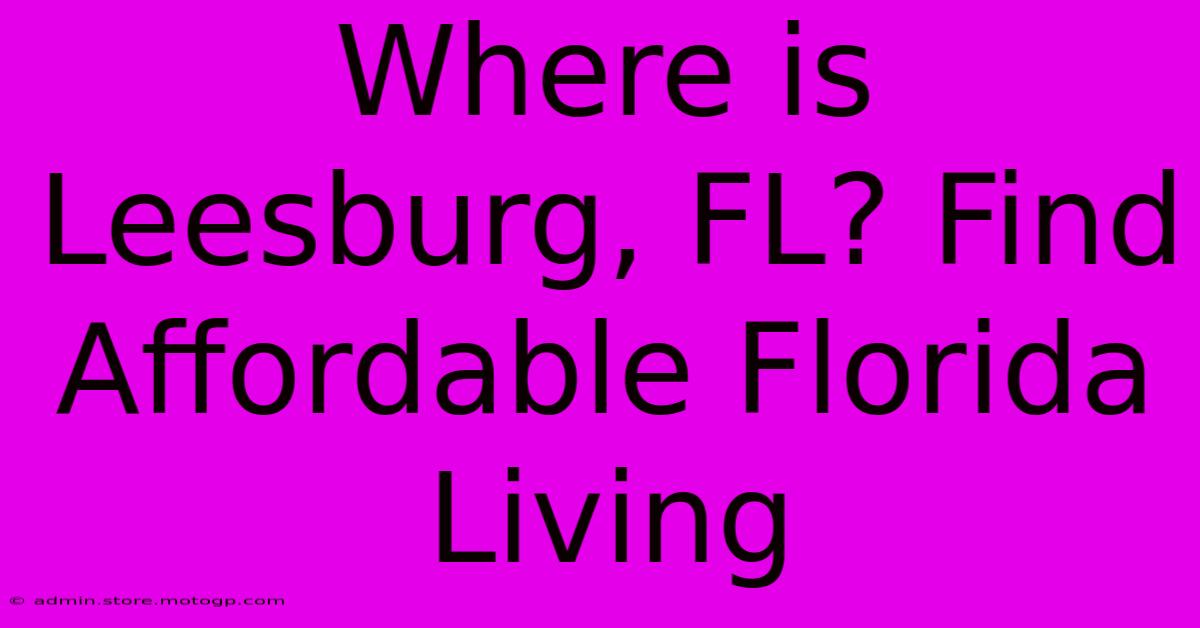 Where Is Leesburg, FL? Find Affordable Florida Living