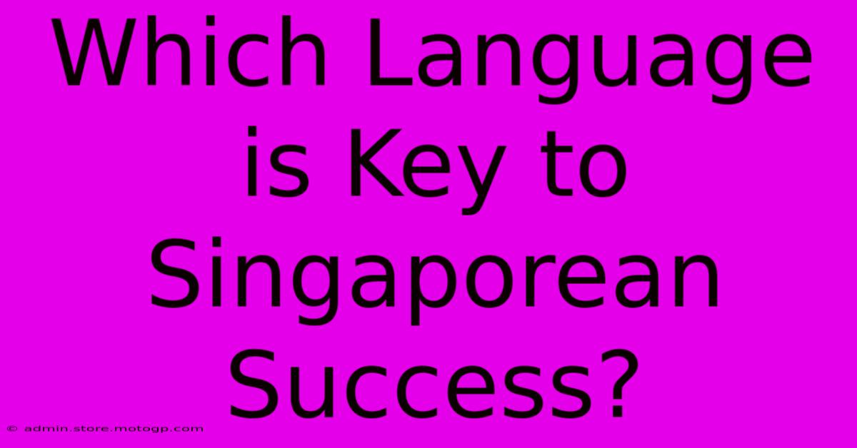 Which Language Is Key To Singaporean Success?