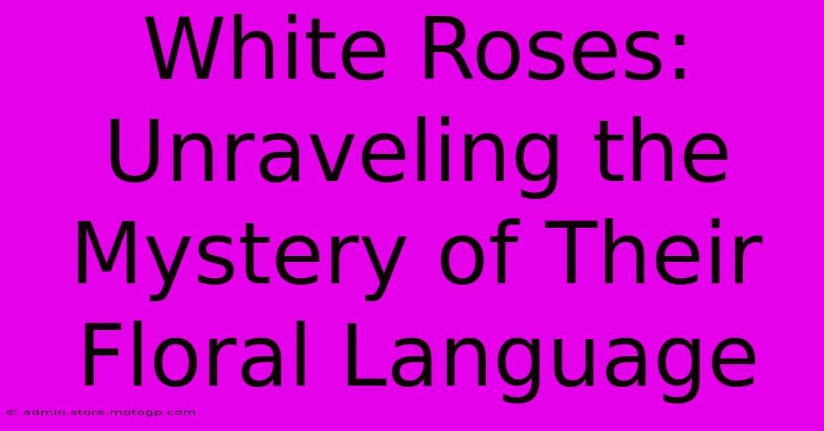 White Roses: Unraveling The Mystery Of Their Floral Language