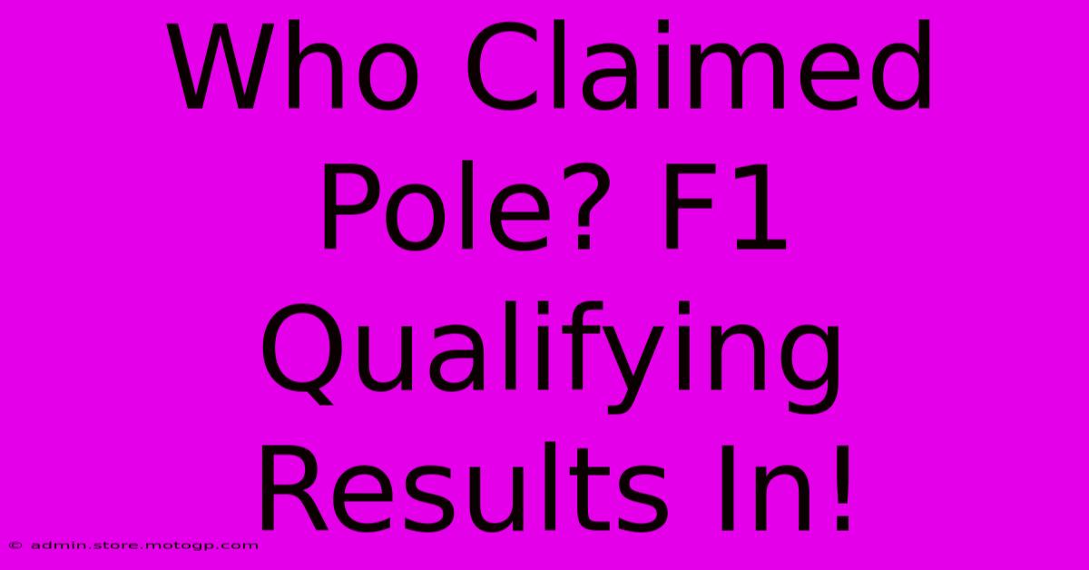 Who Claimed Pole? F1 Qualifying Results In!