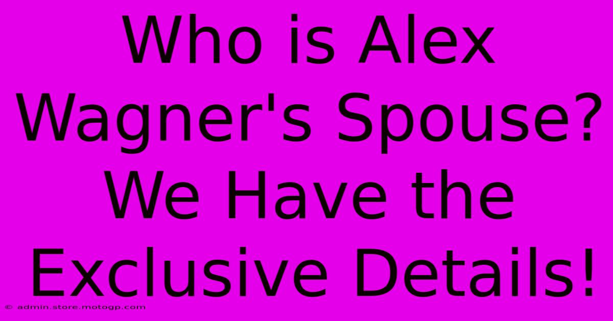 Who Is Alex Wagner's Spouse?  We Have The Exclusive Details!