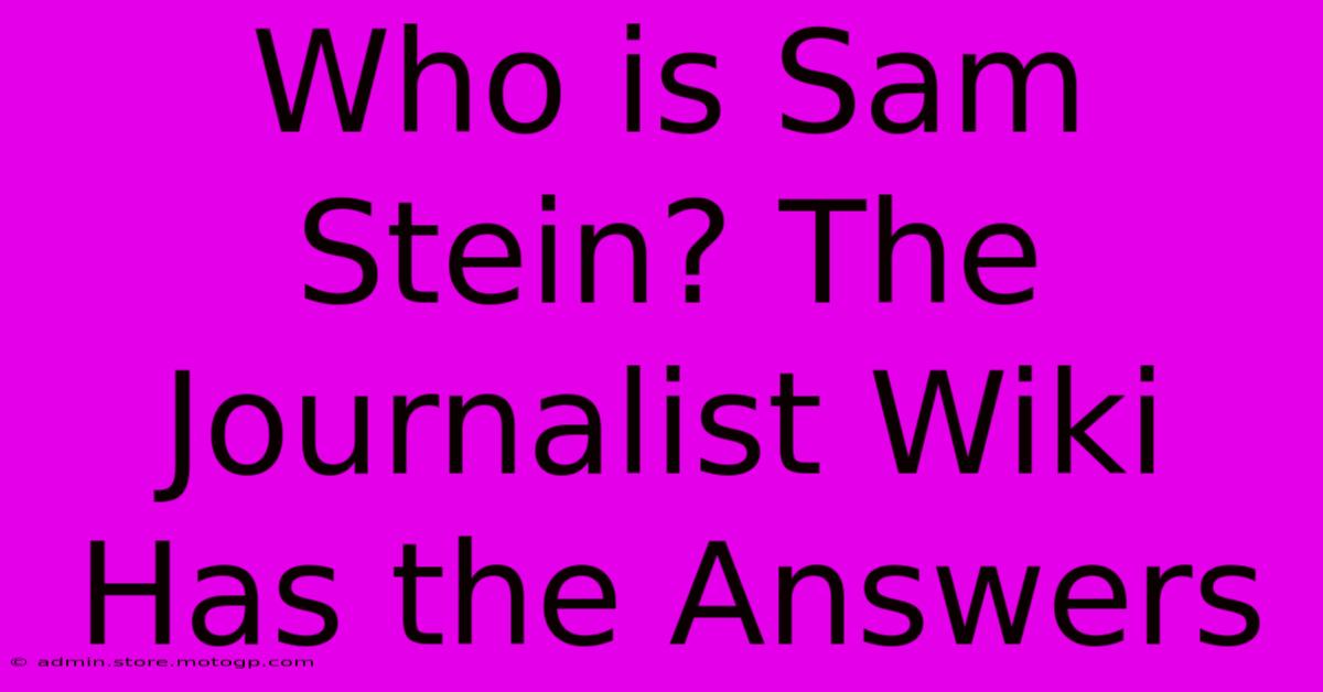 Who Is Sam Stein? The Journalist Wiki Has The Answers