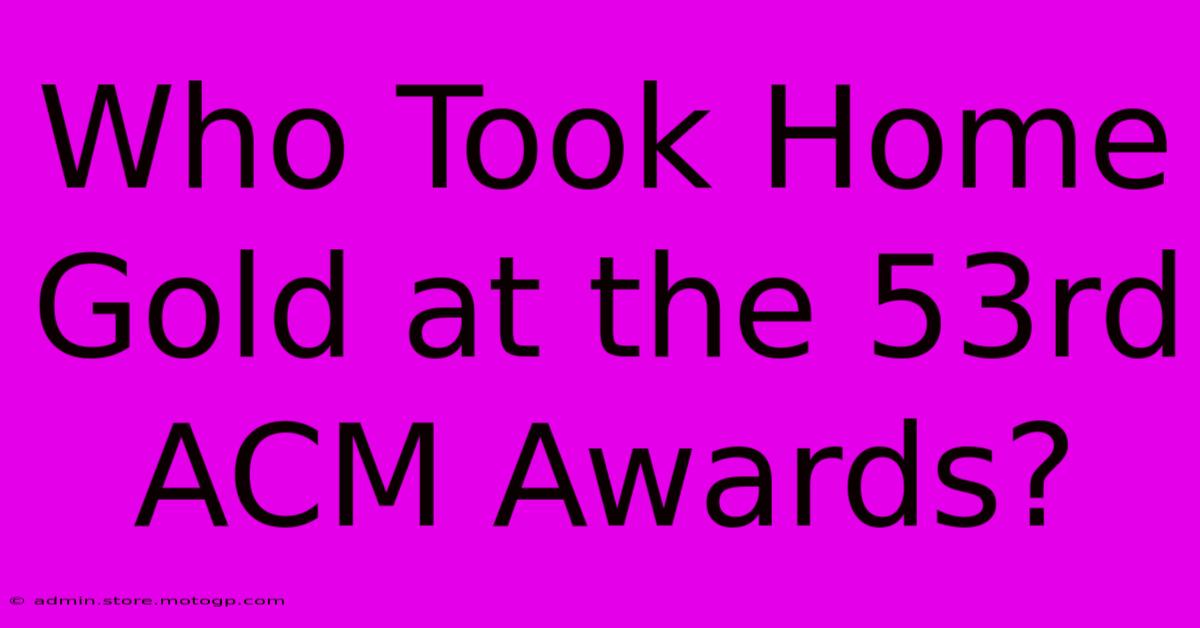 Who Took Home Gold At The 53rd ACM Awards?