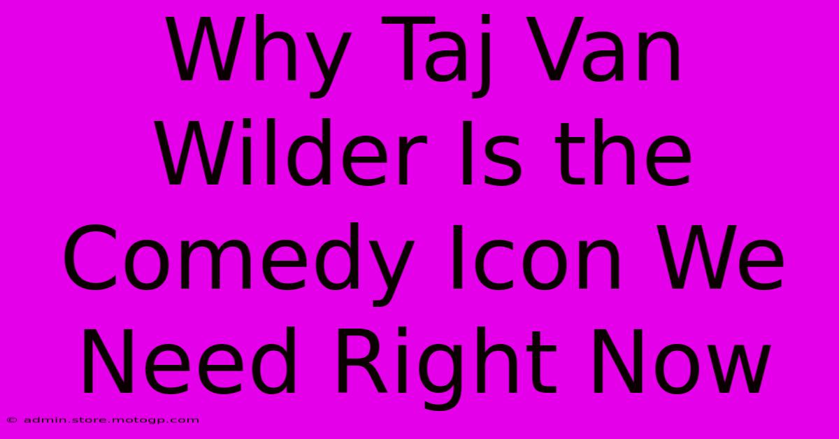 Why Taj Van Wilder Is The Comedy Icon We Need Right Now