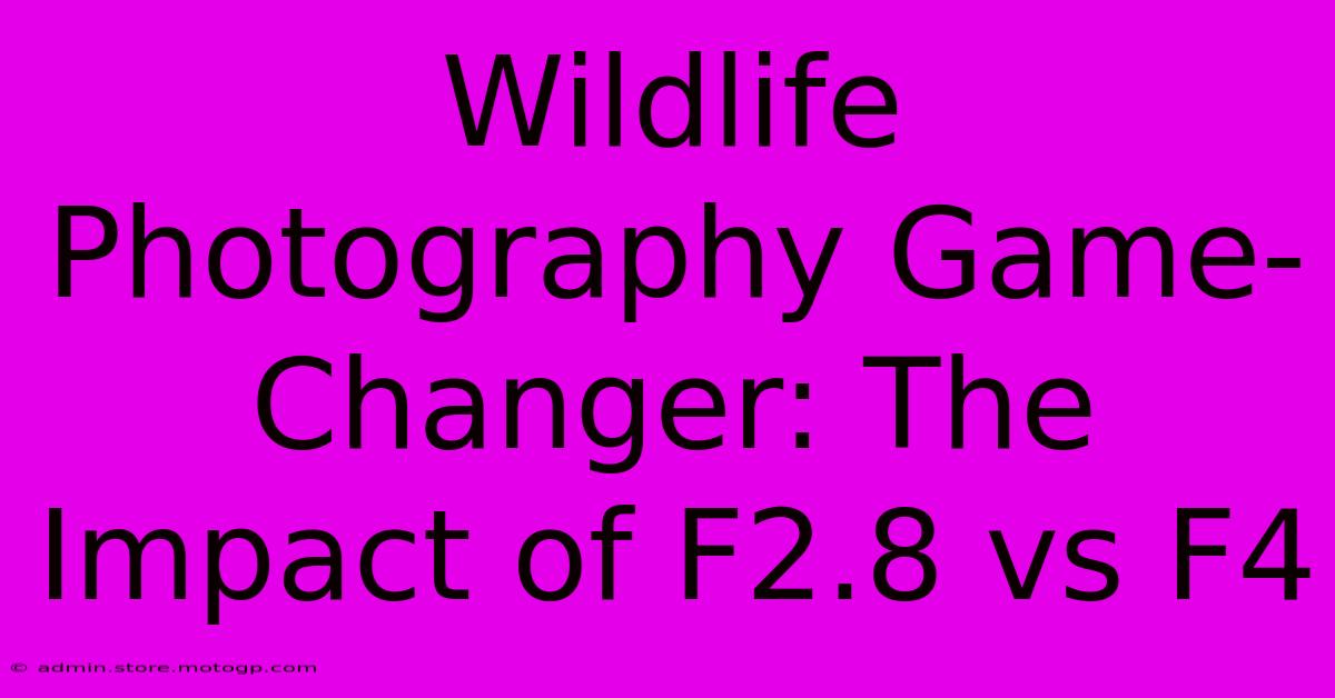 Wildlife Photography Game-Changer: The Impact Of F2.8 Vs F4