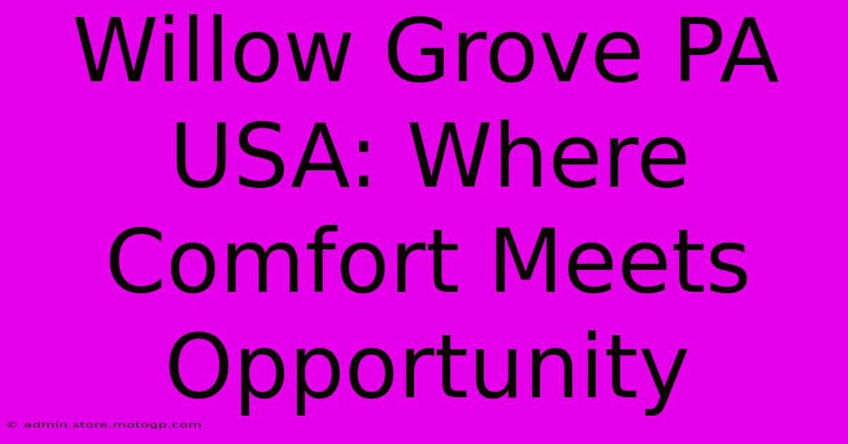 Willow Grove PA USA: Where Comfort Meets Opportunity