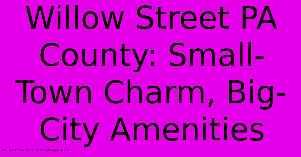 Willow Street PA County: Small-Town Charm, Big-City Amenities