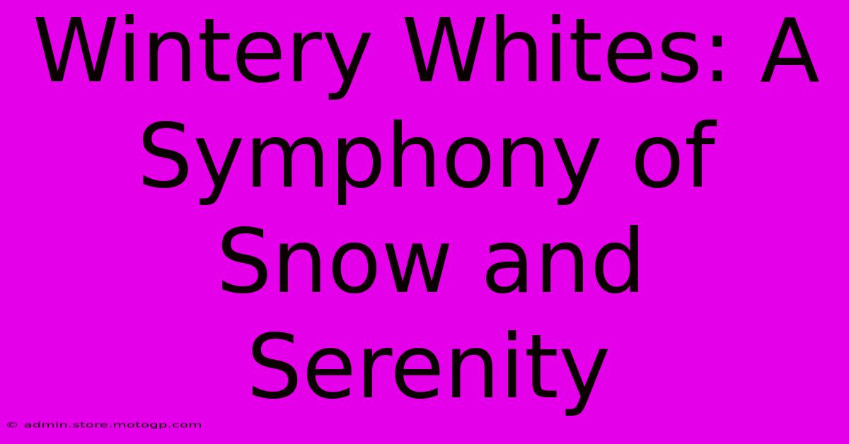 Wintery Whites: A Symphony Of Snow And Serenity