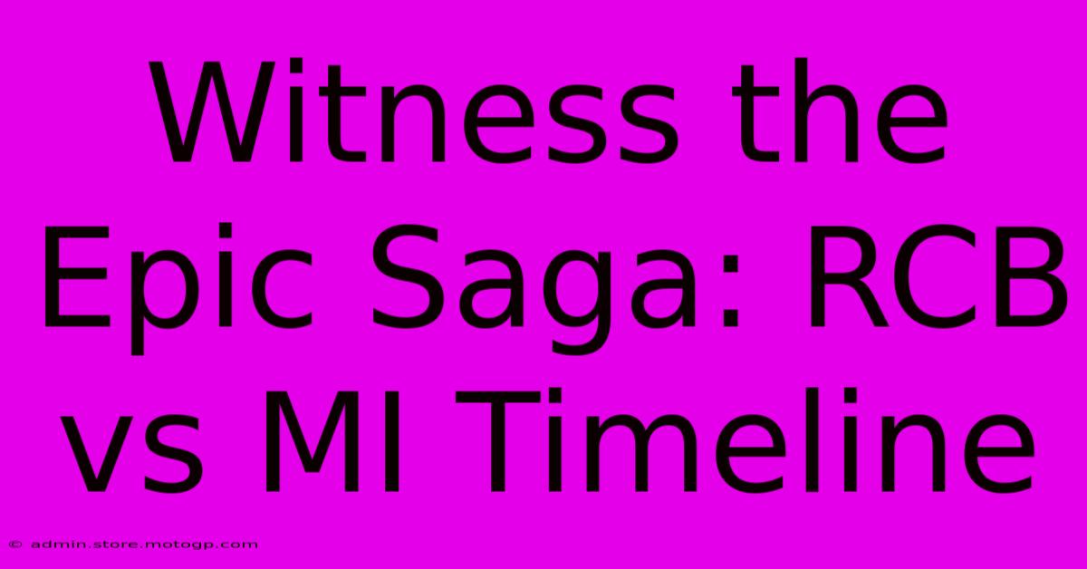 Witness The Epic Saga: RCB Vs MI Timeline