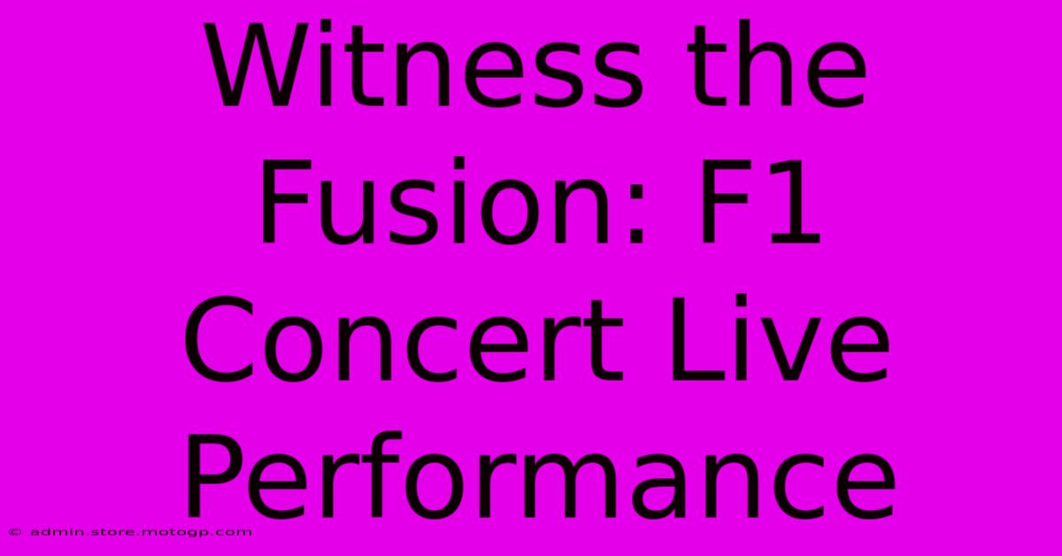 Witness The Fusion: F1 Concert Live Performance