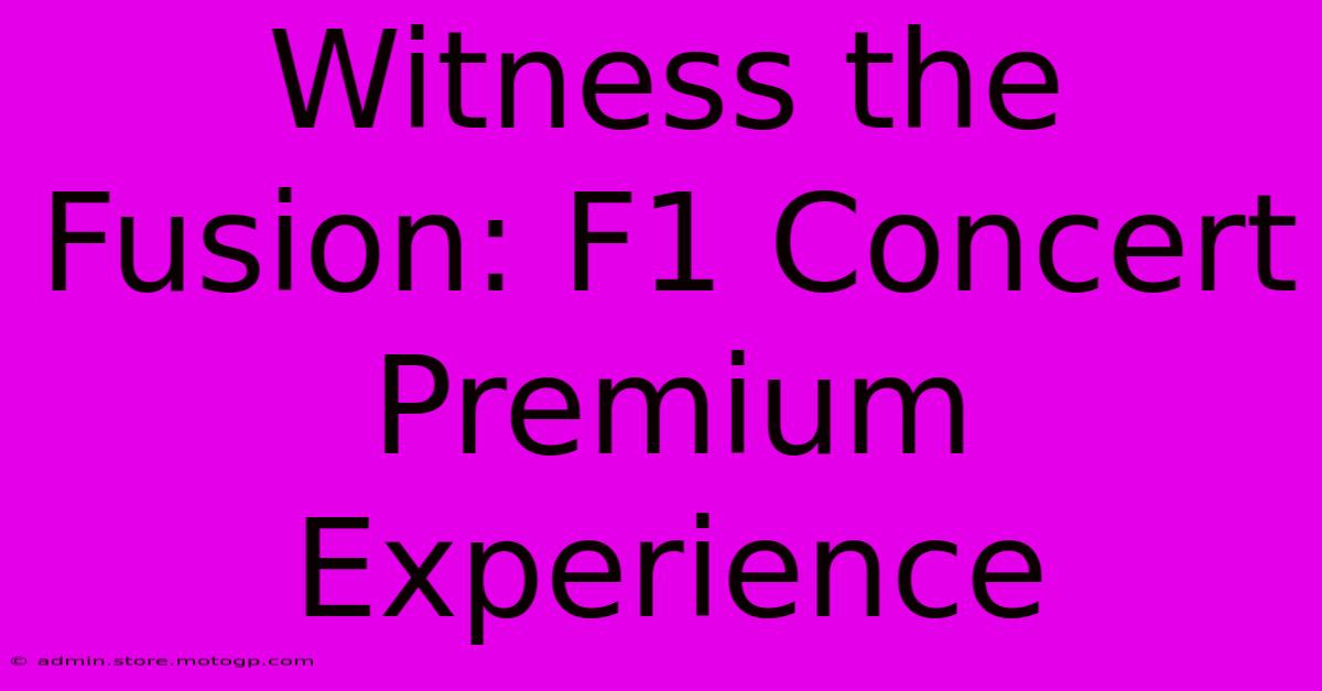 Witness The Fusion: F1 Concert Premium Experience