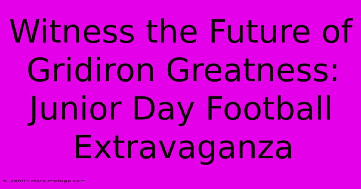 Witness The Future Of Gridiron Greatness: Junior Day Football Extravaganza