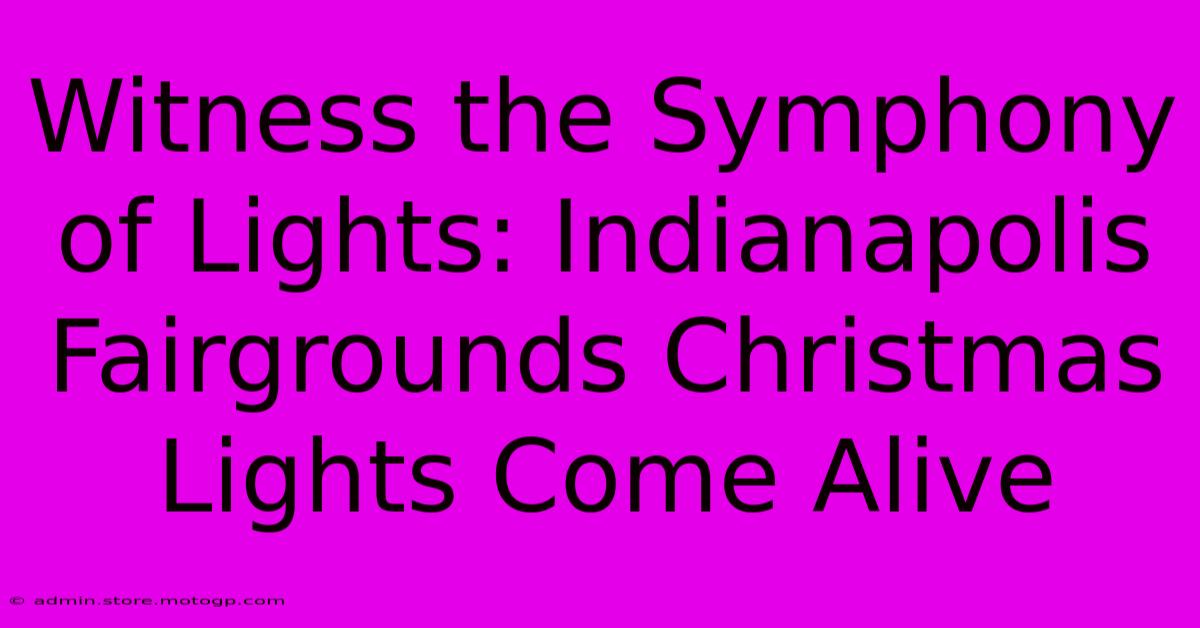 Witness The Symphony Of Lights: Indianapolis Fairgrounds Christmas Lights Come Alive