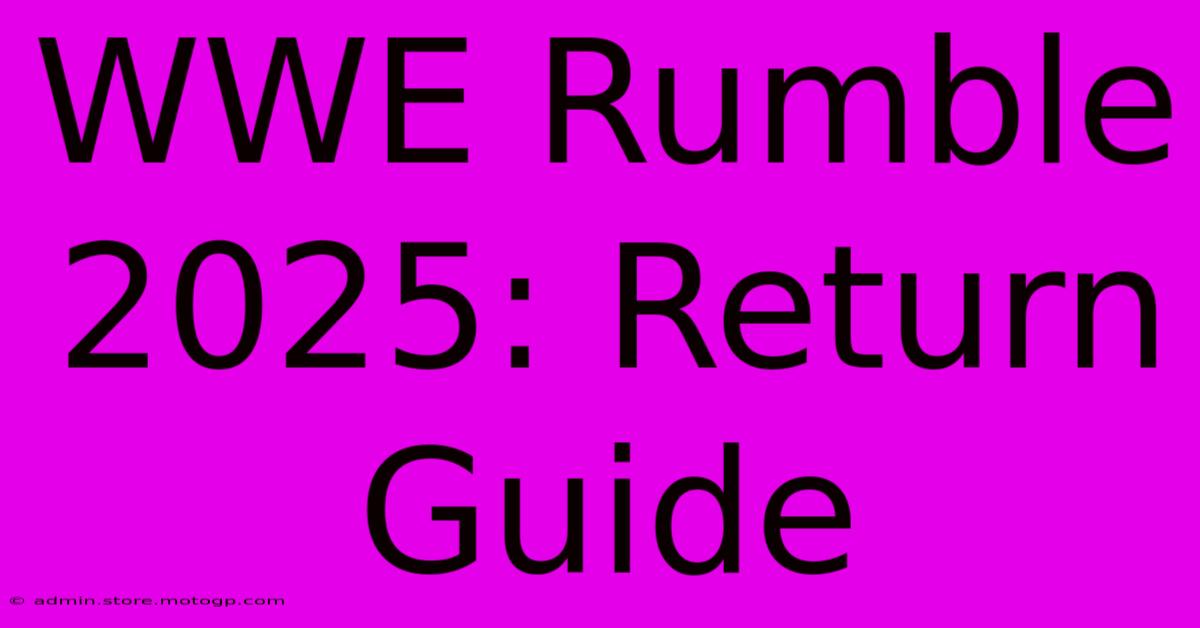 WWE Rumble 2025: Return Guide