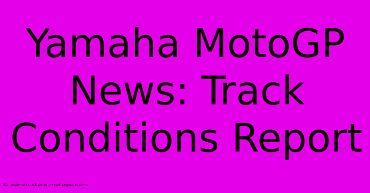 Yamaha MotoGP News: Track Conditions Report