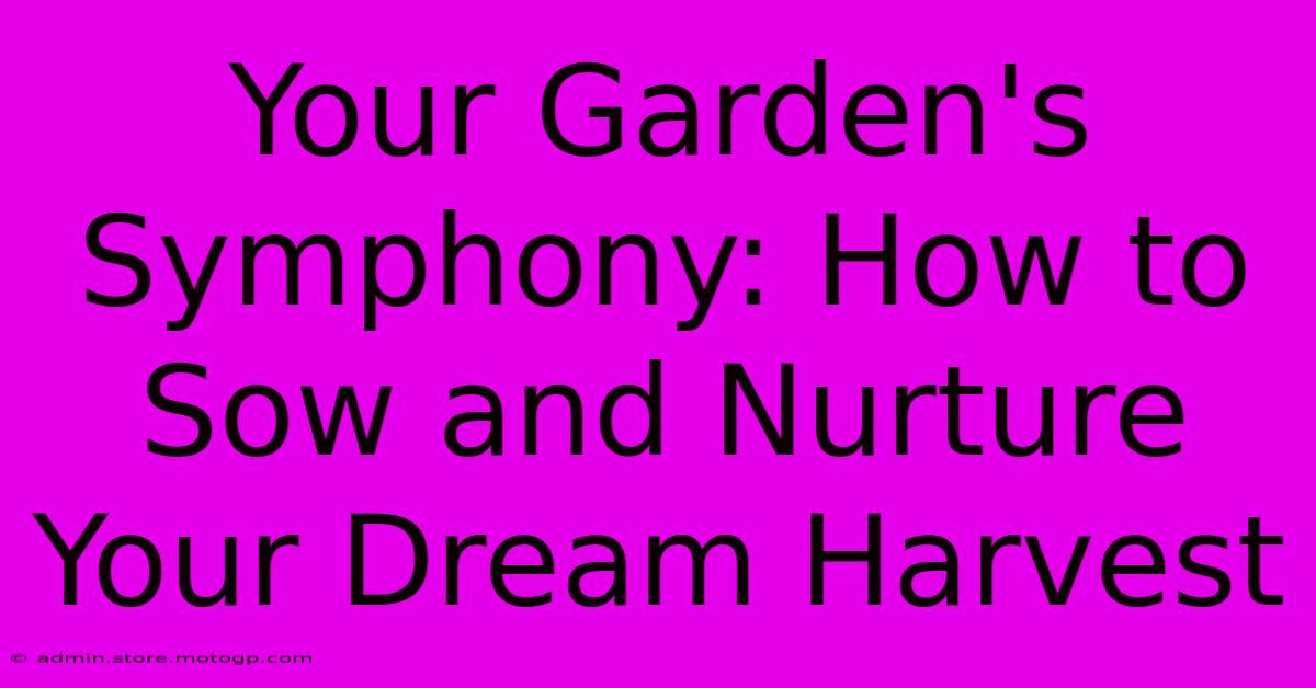 Your Garden's Symphony: How To Sow And Nurture Your Dream Harvest