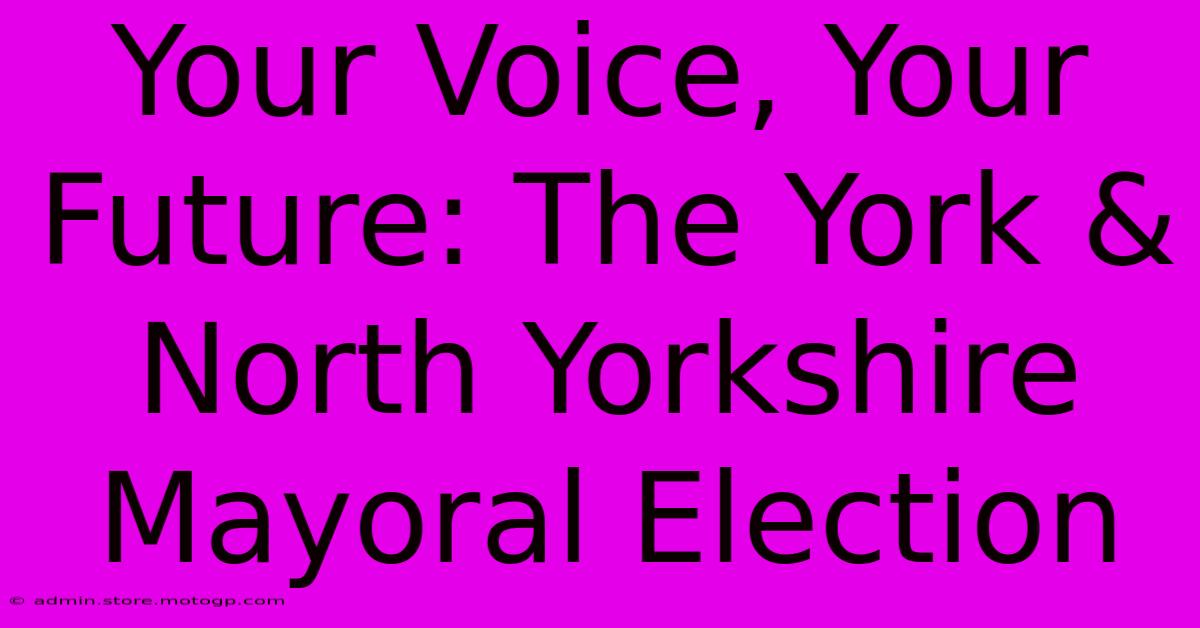 Your Voice, Your Future: The York & North Yorkshire Mayoral Election