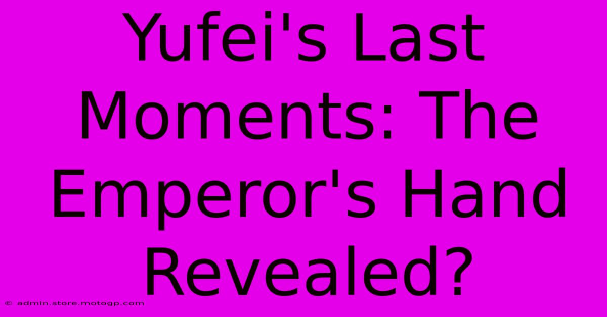 Yufei's Last Moments: The Emperor's Hand Revealed?