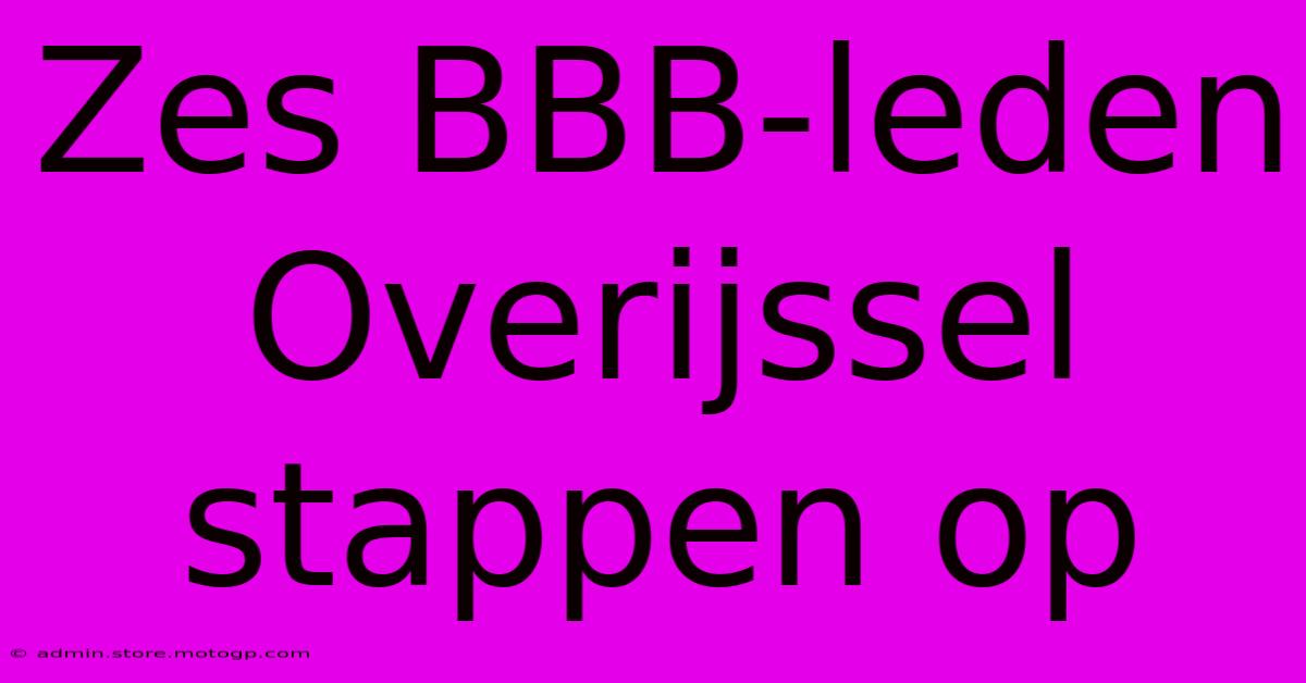 Zes BBB-leden Overijssel Stappen Op